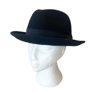 Wool Fedora Hat in Black